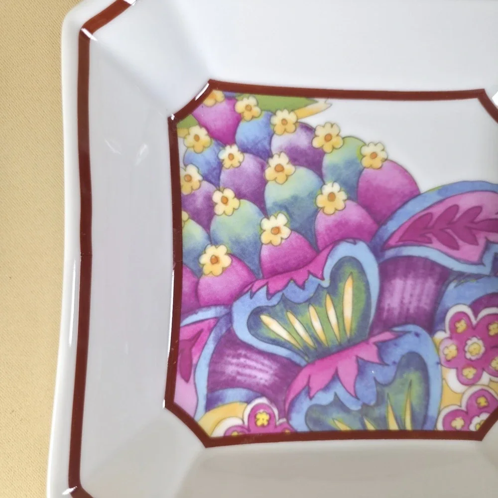 Baum Brothers Full Bloom Fine Porcelain Catchall Entryway Hallway Dish Boxed